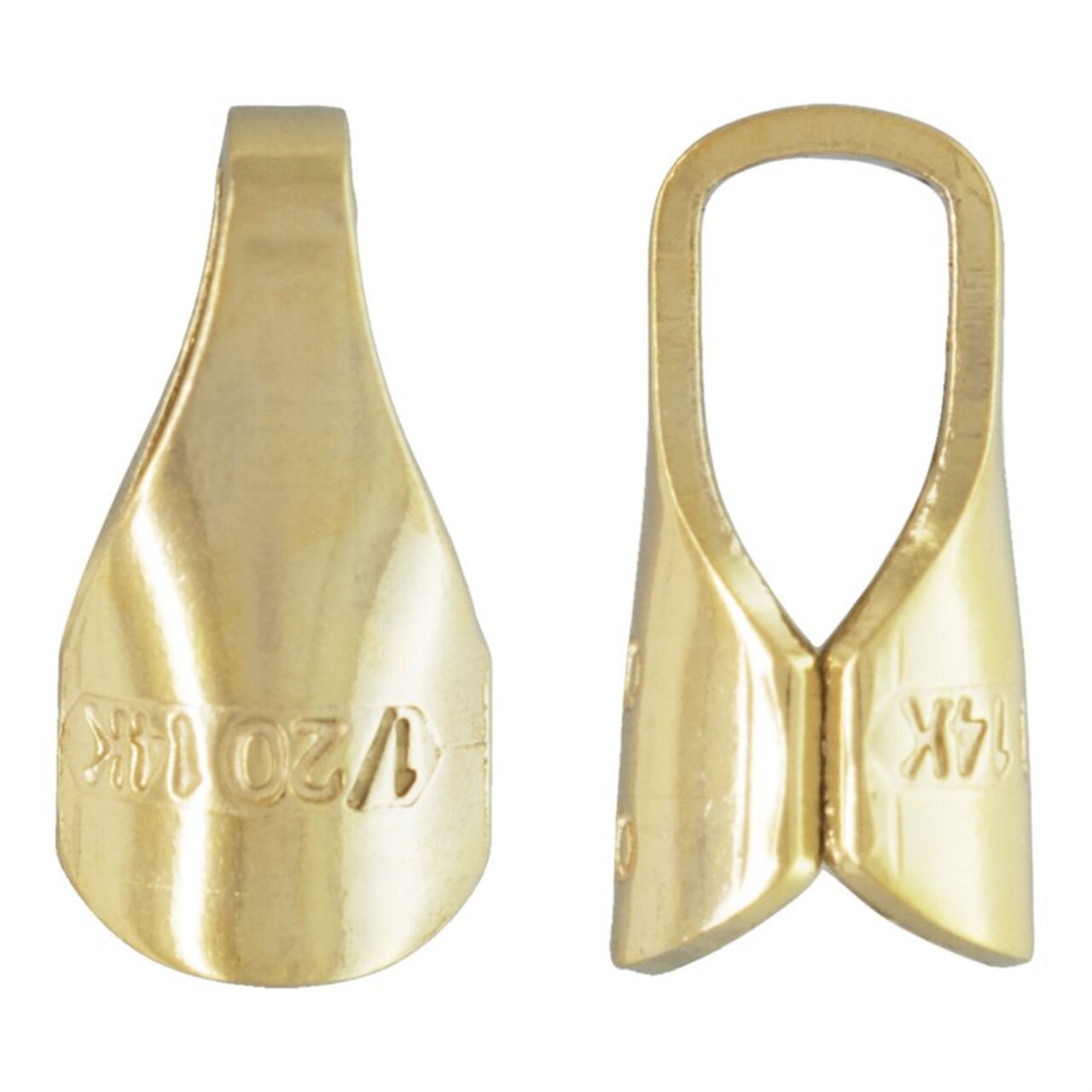 JewelrySupply Gold Filled End Caps - Professional Jewelry Connectors for Necklaces & Bracelets (old by the Pair)
